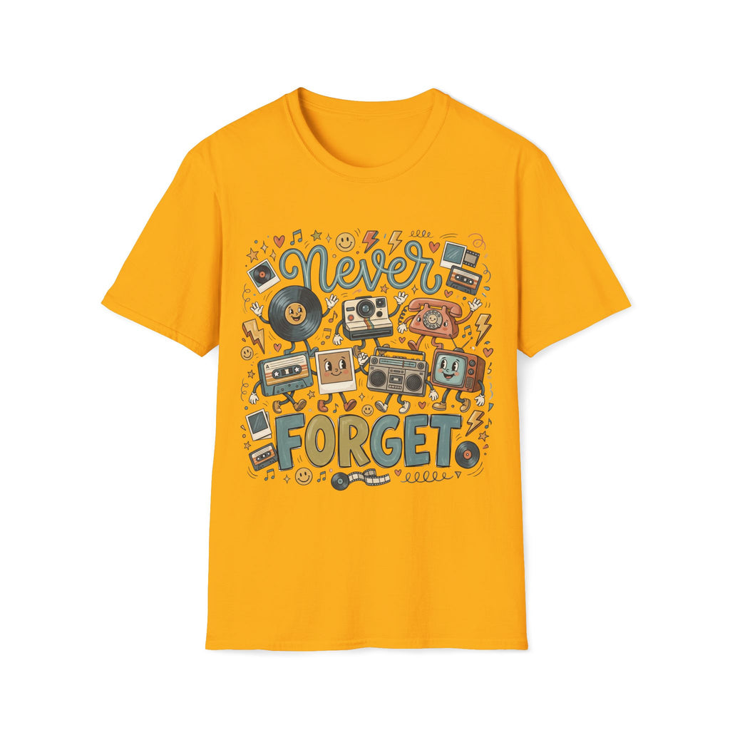 Never Forget Retro Unisex T-Shirt Unisex Adult T-shirt Globally Fulfilled Music Retro