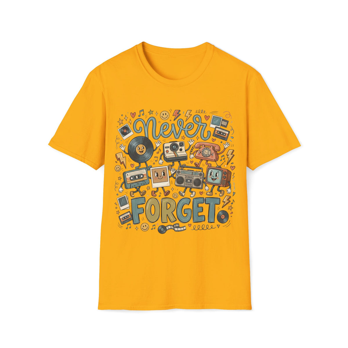 Never Forget Retro Unisex T-Shirt Unisex Adult T-shirt Globally Fulfilled Music Retro