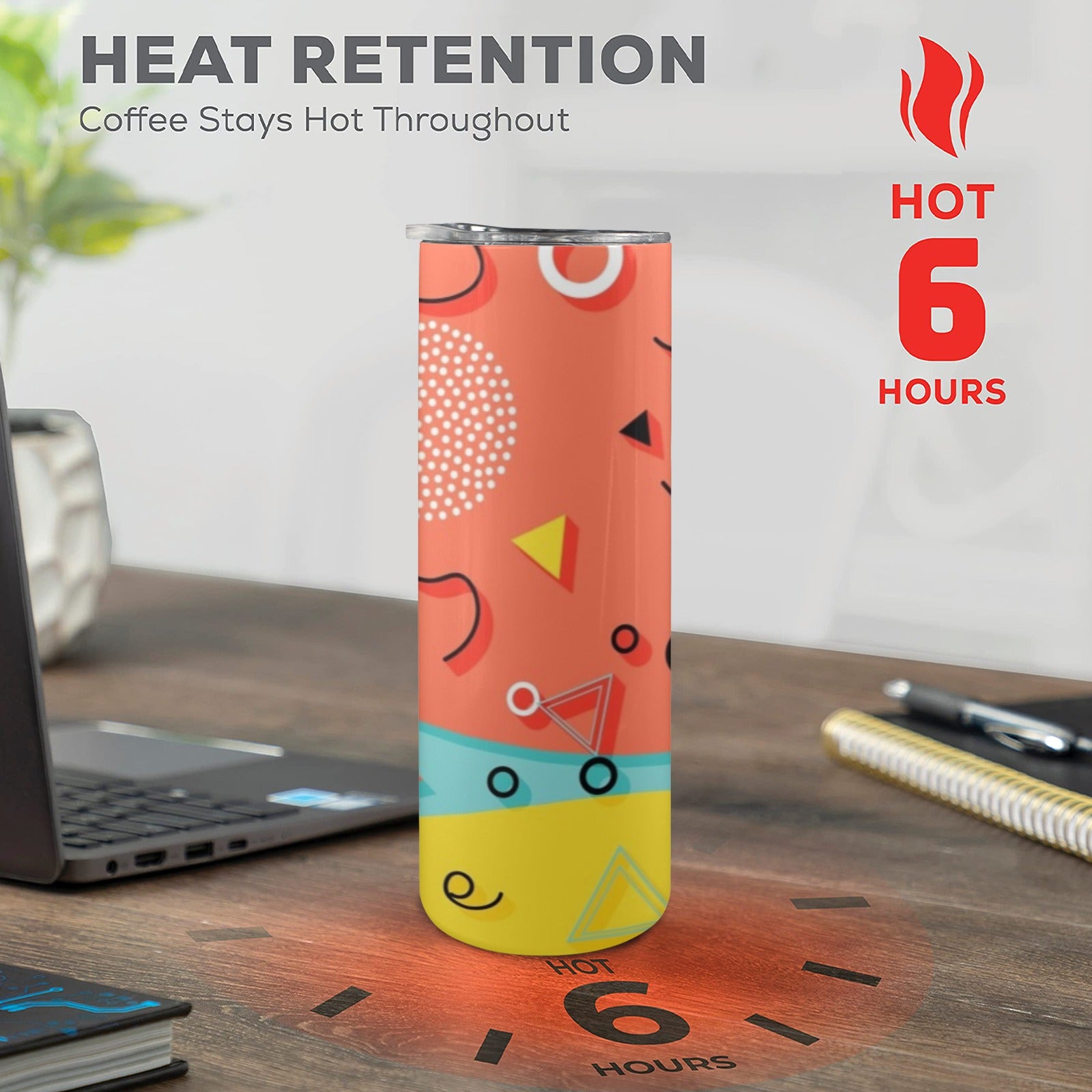 80's Abstract - 20oz Tall Skinny Tumbler with Lid and Straw