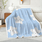 Happy Stars - Double-Layer Fleece Blanket 51"x59"
