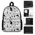 Dogs In Black And White - Three Piece Backpack Set