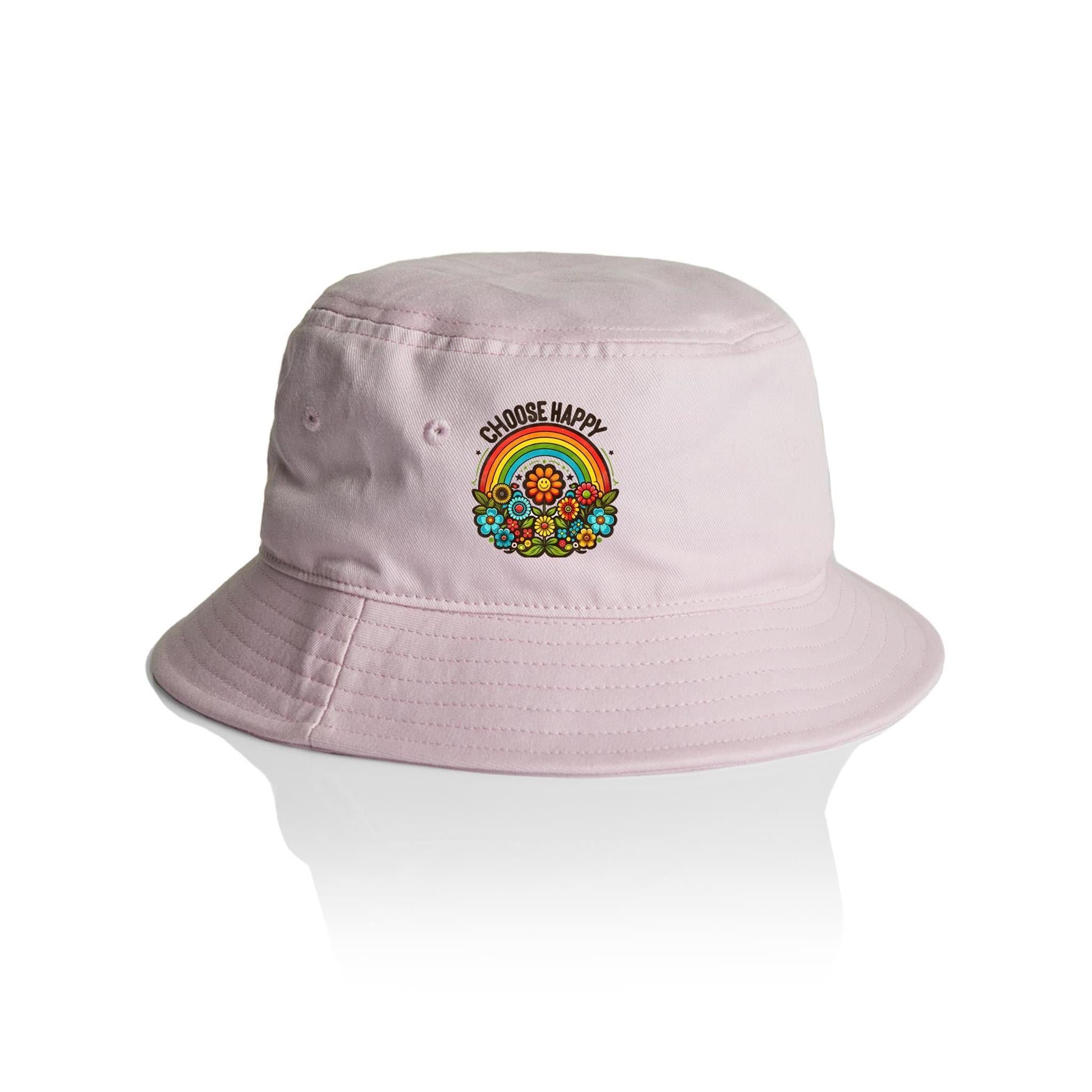 Choose Happy - AS Colour Bucket Hat Orchid One Size As Colour Bucket Hat Positivity Printed In Australia Retro