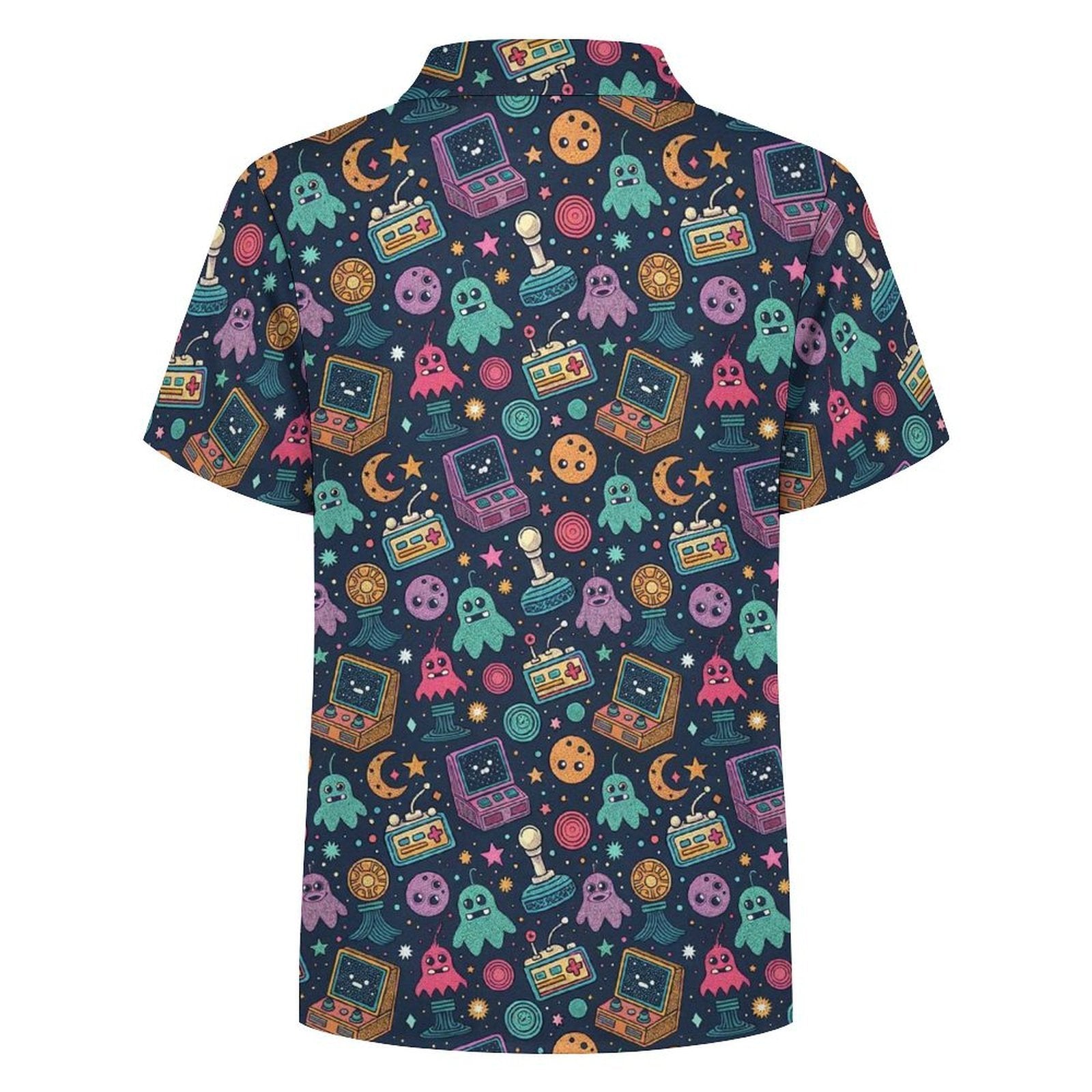 Space Arcade Kids Youth Short Sleeve Button Up Shirt