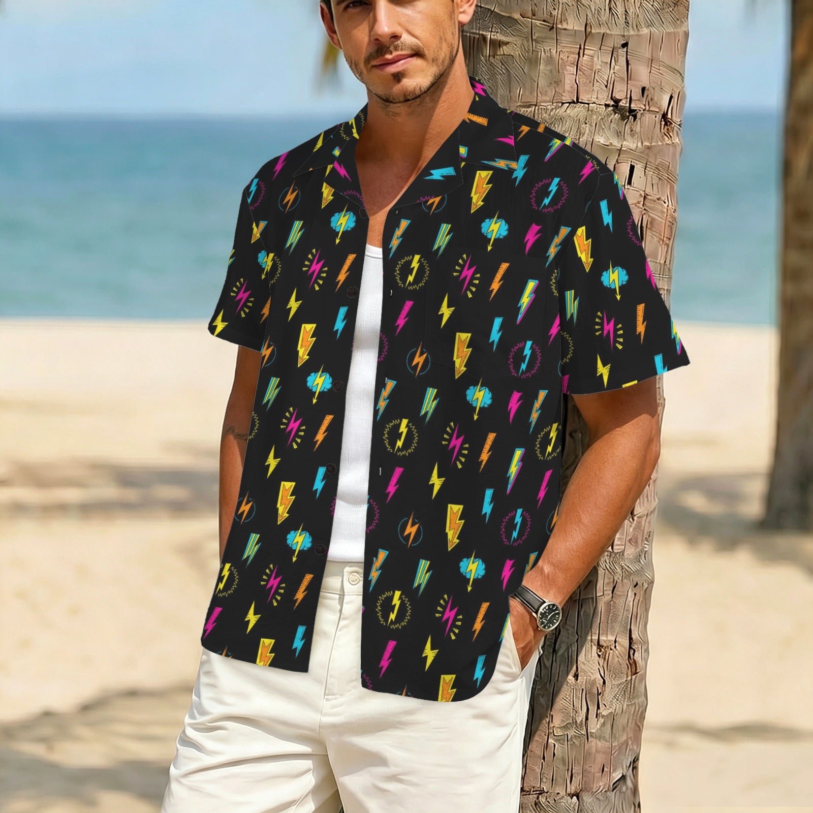 Fun Lightning Men's Crinkle Hawaiian Shirt