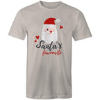 Santa's Favourite - Mens T-Shirt Light Grey Mens Christmas T-shirt Christmas Printed In Australia