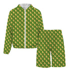 Rubber Ducks On Green Men's Lightweight Sun Hoodie & Shorts Set