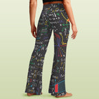 Colourful Maths Formulas High Waist Crossover Tummy Control Flare Leggings High Waist Flare Leggings Maths Printed Offshore