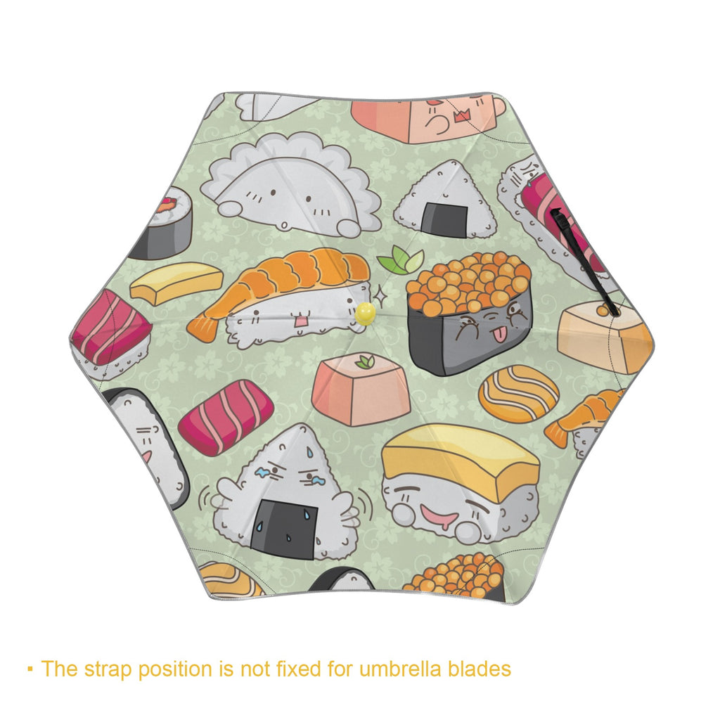 Sushi Characters Kids Safe Round Corner Umbrella Kids Safe Round Corner Umbrella Food Printed Offshore
