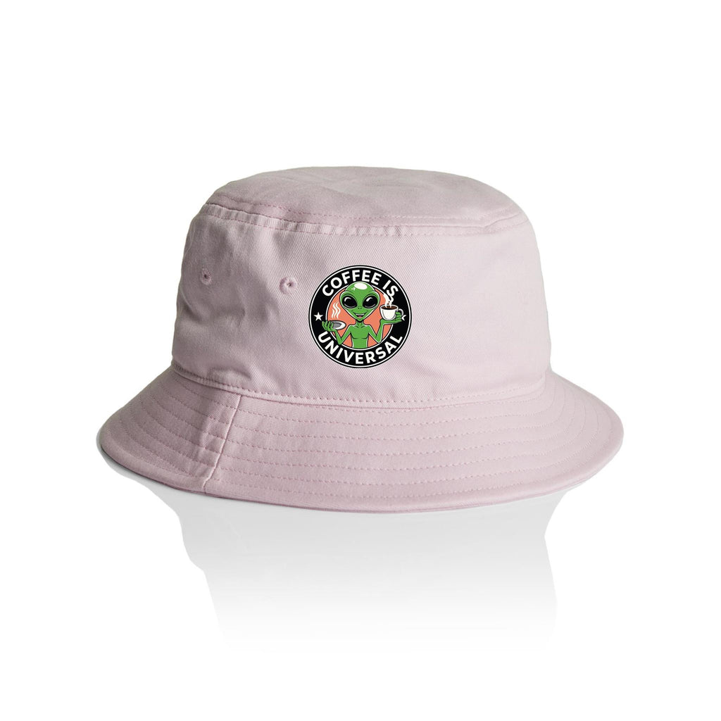 Coffee Is Universal, Alien - AS Colour Bucket Hat Orchid One Size As Colour Bucket Hat Coffee Printed In Australia Sci Fi