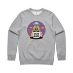 Coffee, Alien, UFO, Take Me To Your Brewer AS Colour Stencil Crew Sweatshirt Unisex Grey Marle Sweatshirt Coffee Printed In Australia Si-Fi