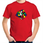 Cube - Kids Youth T-Shirt Red Kids Youth T-shirt Games Printed In Australia