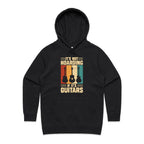 It's Not Hoarding If It's Guitars - Womens Hoodie Black Womens Hoodie Music Printed In Australia