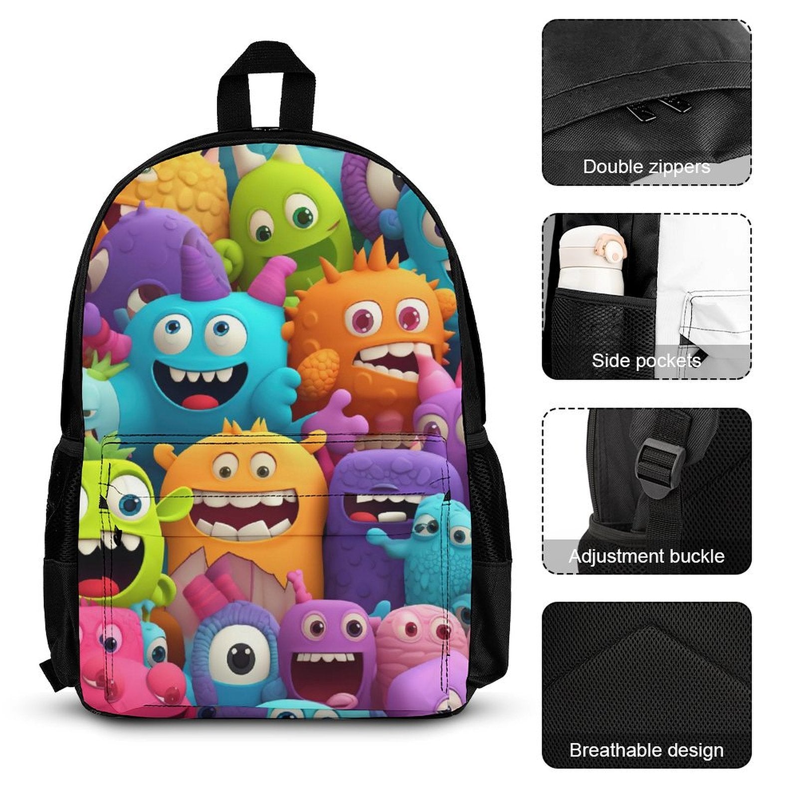 Crazy Monsters - Three Piece Backpack Set