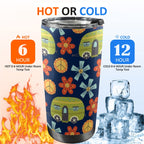 Hippy Caravan - 20oz Mobile Tumbler with Lid (Black Lock) 20oz Travel Mug Printed Offshore Retro