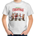 Fab Four, Merry Christmas - Kids Youth T-Shirt White Kids Christmas T-shirt Christmas Printed In Australia