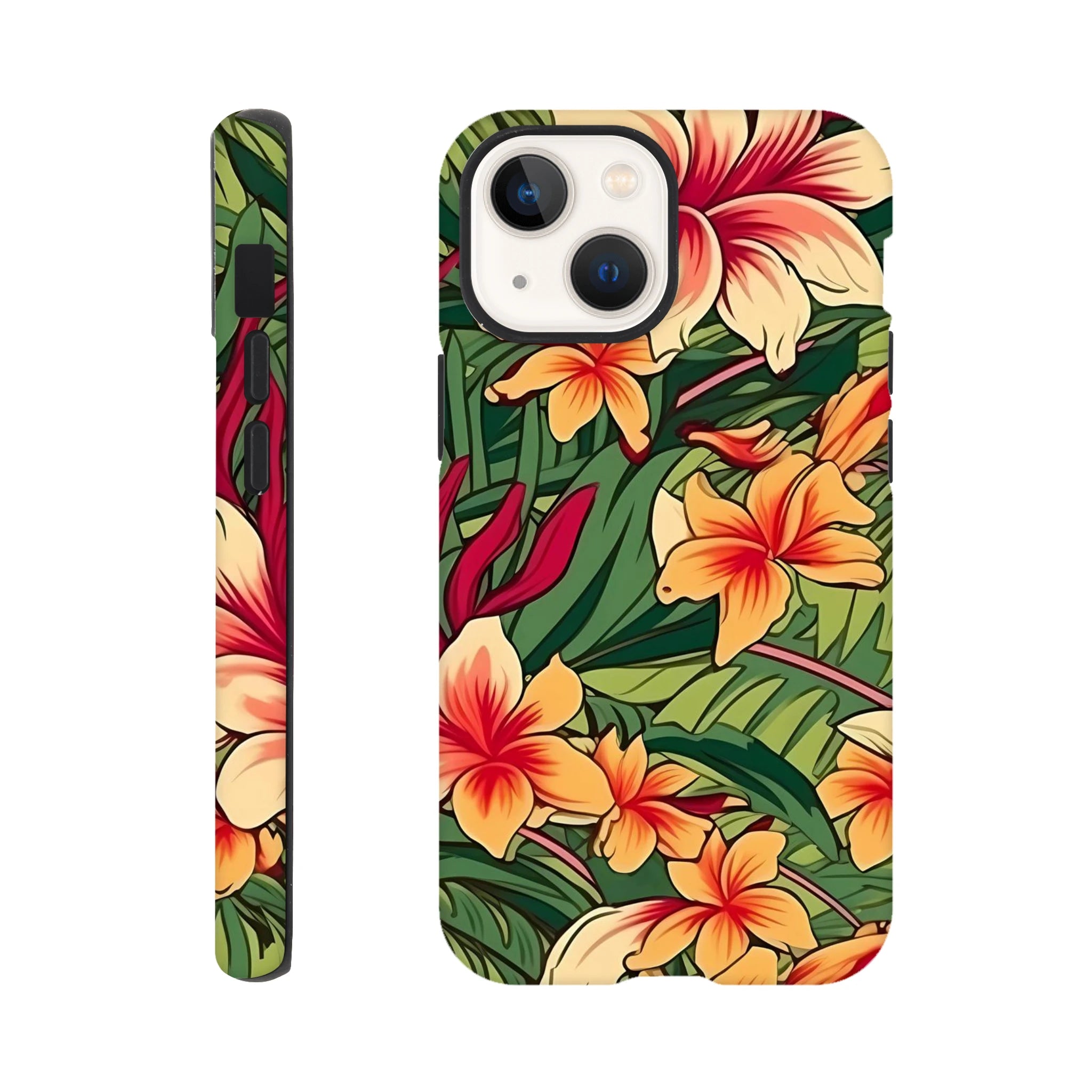 Vintage Hawaiian Floral - Apple iPhone Tough case iPhone 13 Mini iPhone Tough Case Globally Fulfilled Plants Surf