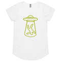 Alien Abduction Women's AS Colour Scoop Neck T-Shirt White Womens Scoop Neck T-shirt Printed In Australia Sci Fi