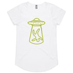 Alien Abduction - Womens Scoop Neck T-Shirt White Womens Scoop Neck T-shirt Printed In Australia Sci Fi
