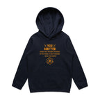 You Matter, Physics Pun - Kids Hoodie Navy Kids Hoodie Printed In Australia Science