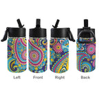 Bright Paisley 12oz Kids Water Bottle with Straw Lid