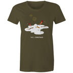 Melting Snowman, Yay Christmas - Womens T-shirt Army Womens Christmas T-shirt Christmas Printed In Australia