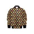 Round Pizzas On Black Kids Bomber Jacket XL Kids Bomber Jacket Food Printed Offshore