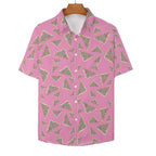 Fairy Bread Pink Women's Collared Pocketless Short Sleeve Shirt