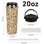 70's Style Floral 20oz Tea Tumbler with Carry Handle