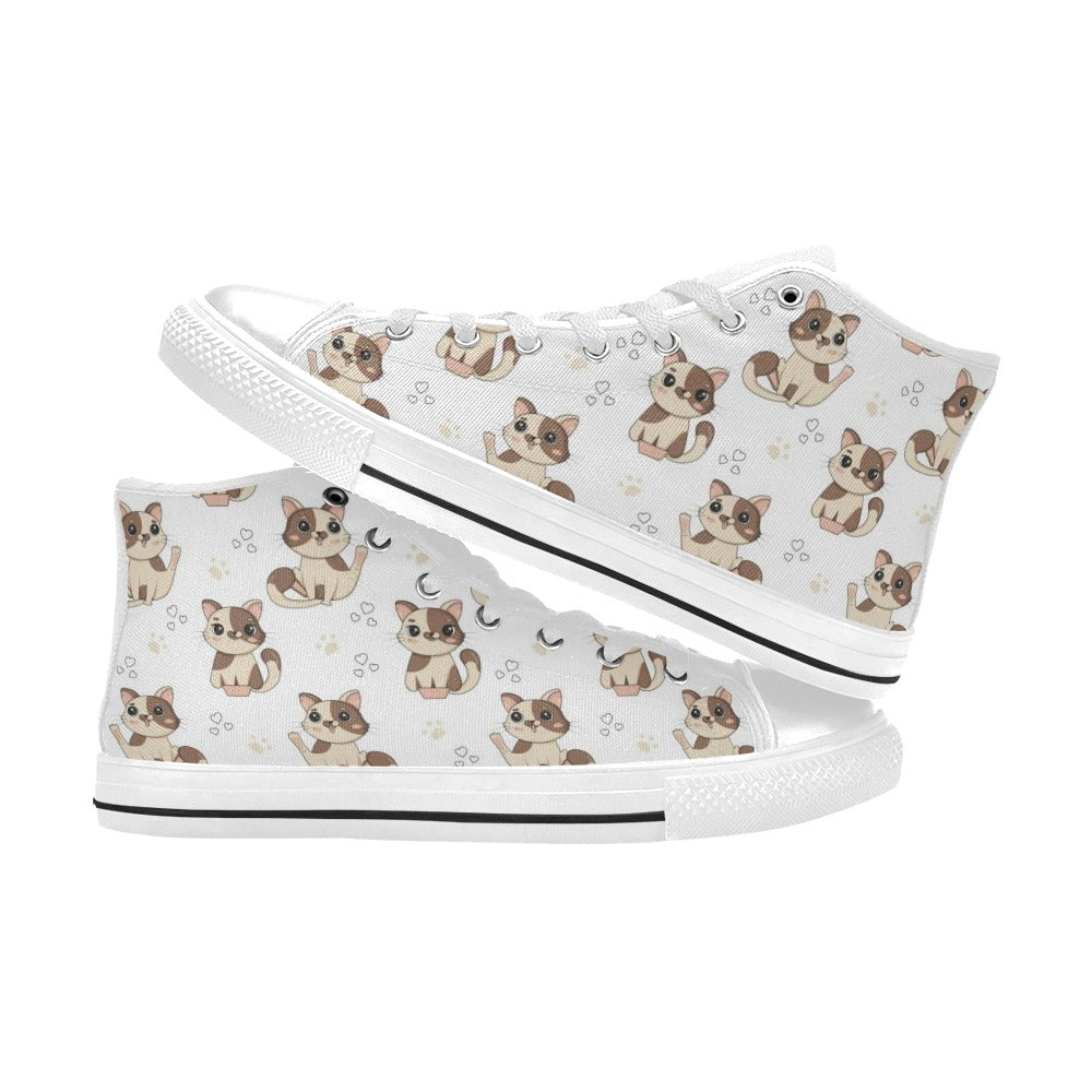 Cheeky Cats Men's High Top Canvas Shoes Men's Classic High Top Canvas Shoes animal Printed Offshore