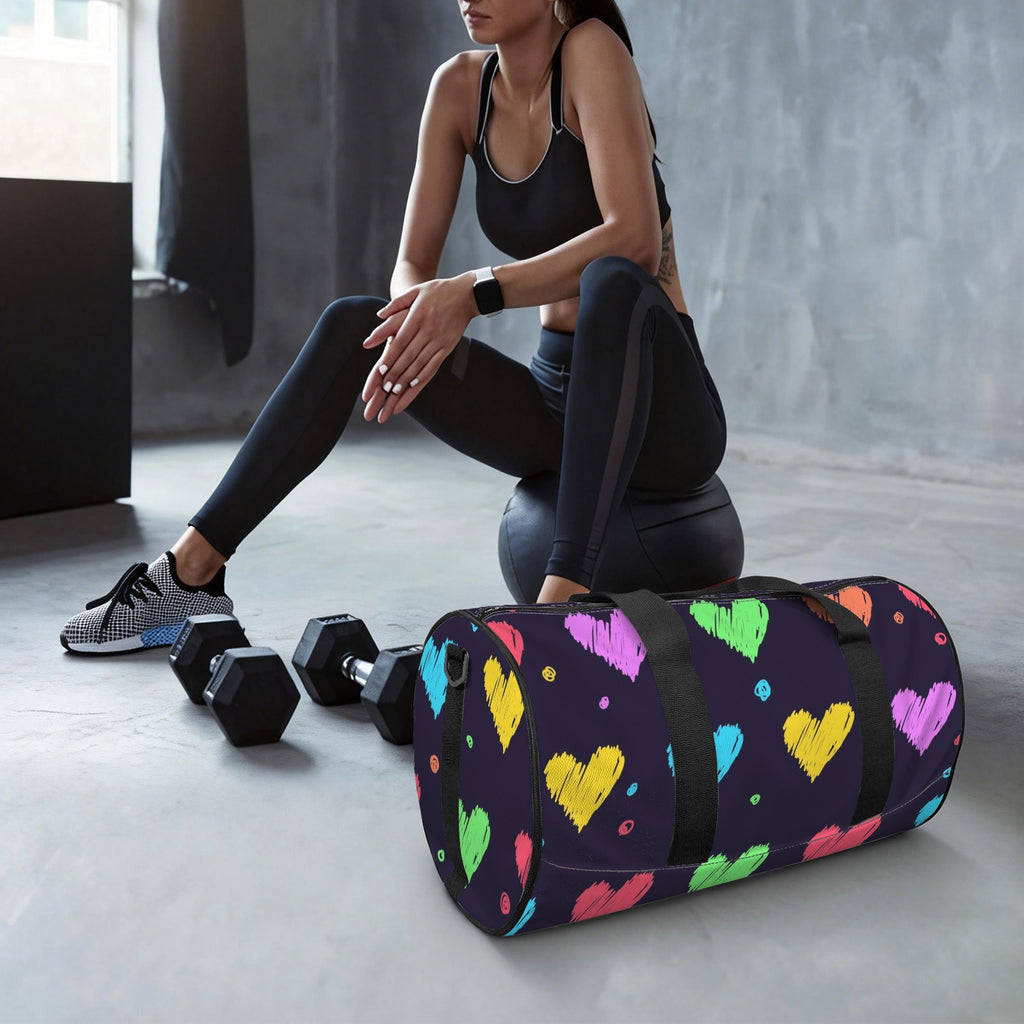 Colourful Hearts Duffle Bag Duffle Bag Printed Offshore