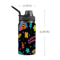 Rainbows And Flowers - Kids Water Bottle with Chug Lid (12 oz) One Size Kids Water Bottle with Chug Lid Plants Printed Offshore