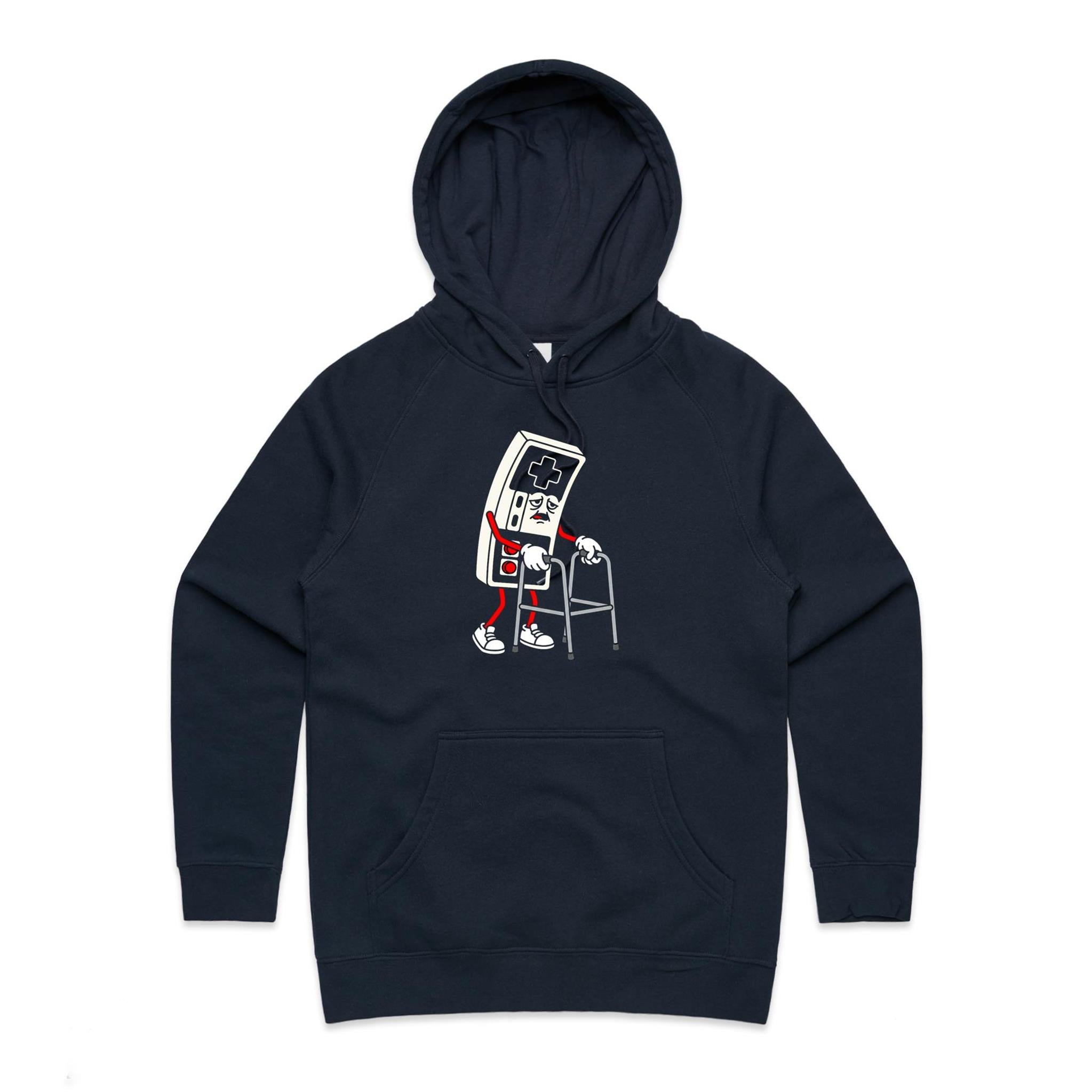 Retro Gamer Women's AS Colour Hoodie Navy Womens Hoodie Games Printed In Australia