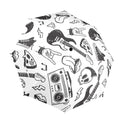 Rock Music - Semi-Automatic Foldable Umbrella (Model U12) One Size Semi-Automatic Foldable Umbrella (U12)