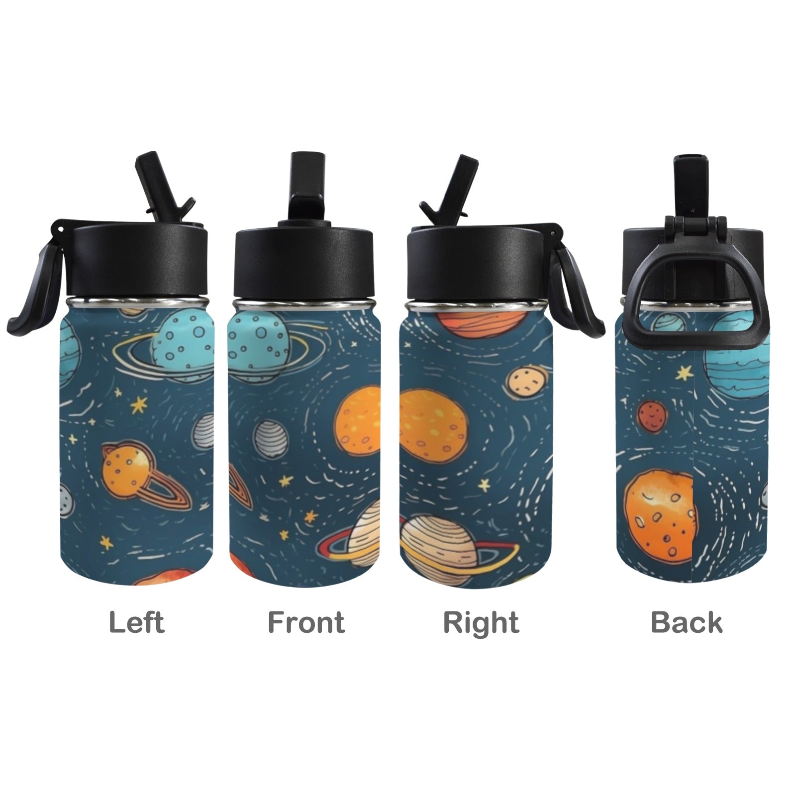 Galaxy 12oz Kids Water Bottle with Straw Lid