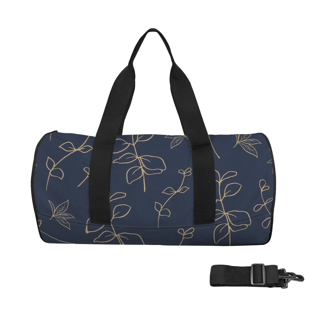 Gold Flowers On Navy Duffle Bag one size Duffle Bag Printed Offshore