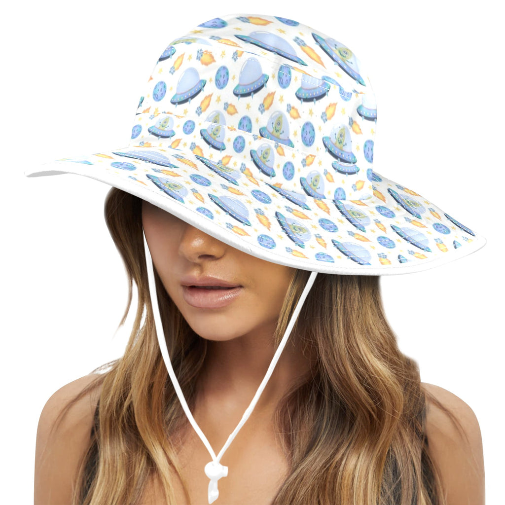 UFO's Wide Brim Bucket Hat Wide Brim Bucket Hat Printed Offshore Sci Fi