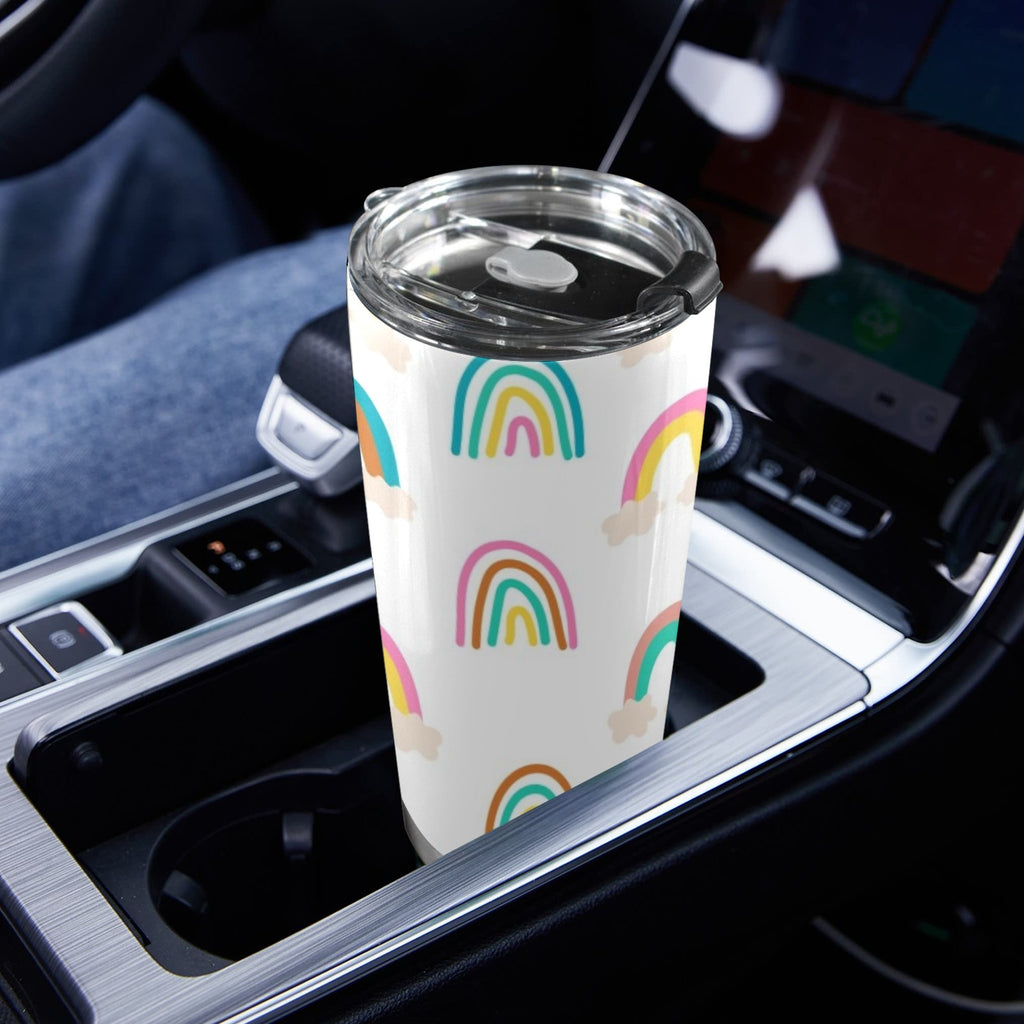 Cloud Rainbows - 20oz Mobile Tumbler with Lid (Black Lock) 20oz Travel Mug Printed Offshore