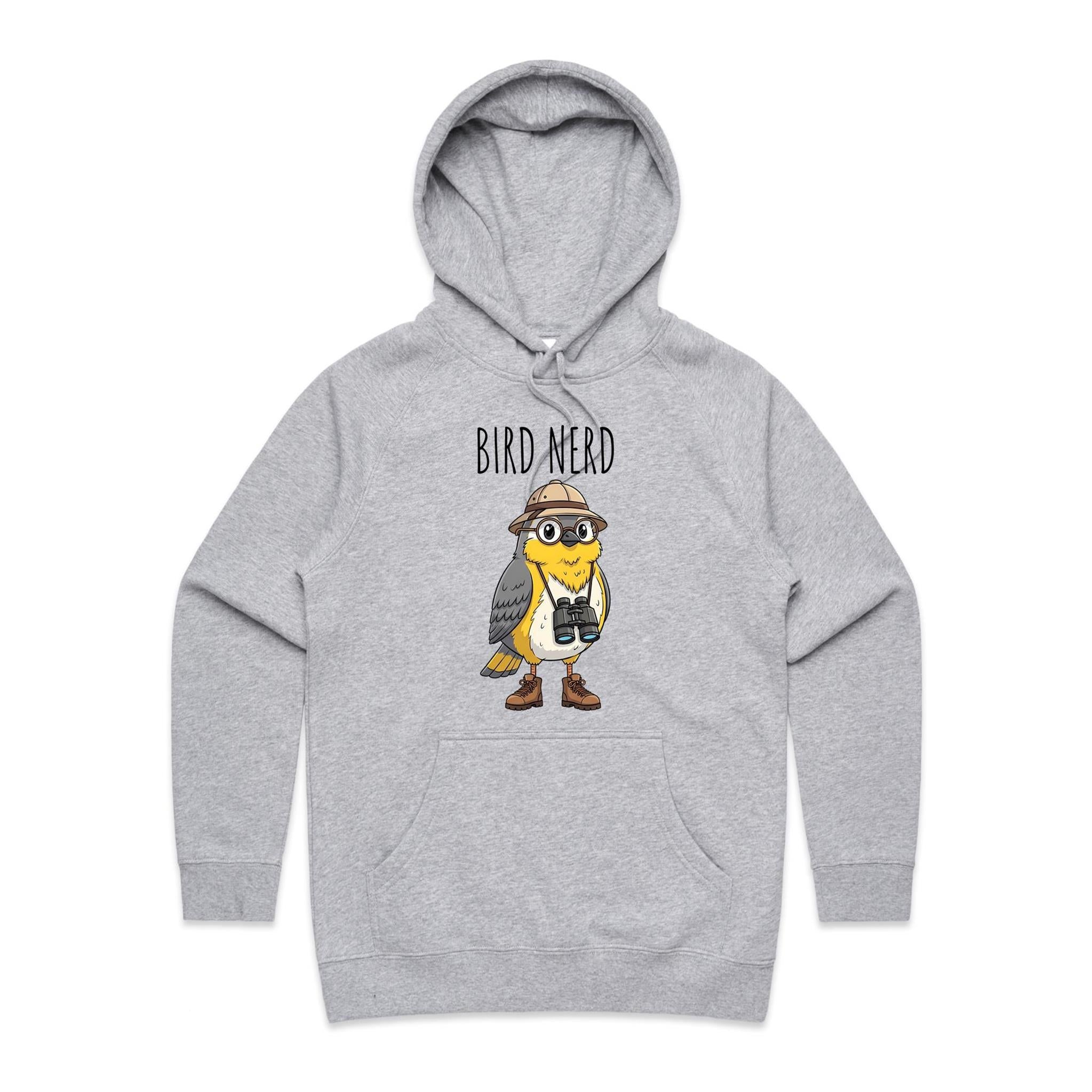 Bird Nerd 2 Women's AS Colour Hoodie Grey Marle Womens Hoodie animal Birds Printed In Australia