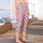 Fast Food Women's High Waist Pocket Capri Yoga Leggings Women's High Waist Capri Yoga Leggings Food Printed Offshore