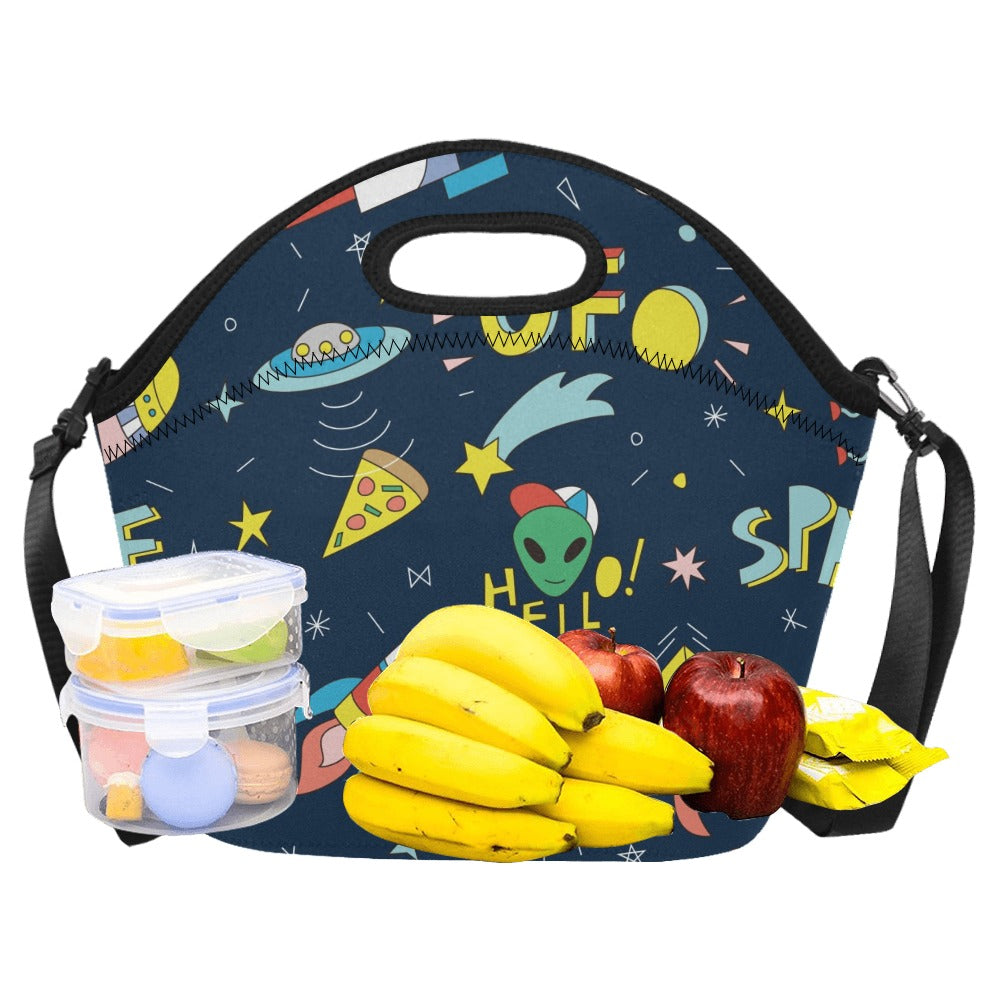 Hello Alien - Neoprene Lunch Bag Neoprene Lunch Bag Printed Offshore