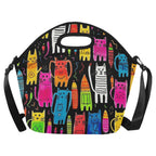 Colourful Cats - Neoprene Lunch Bag One Size Neoprene Lunch Bag Printed Offshore