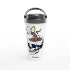 Personalised - Coffee Skull - White 15oz Stainless Steel Travel Mug Default Title Personalised Travel Mug Coffee Globally Fulfilled