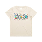 Science Characters Kids AS Colour T-shirt Ecru Kids Youth T-shirt Printed In Australia Science