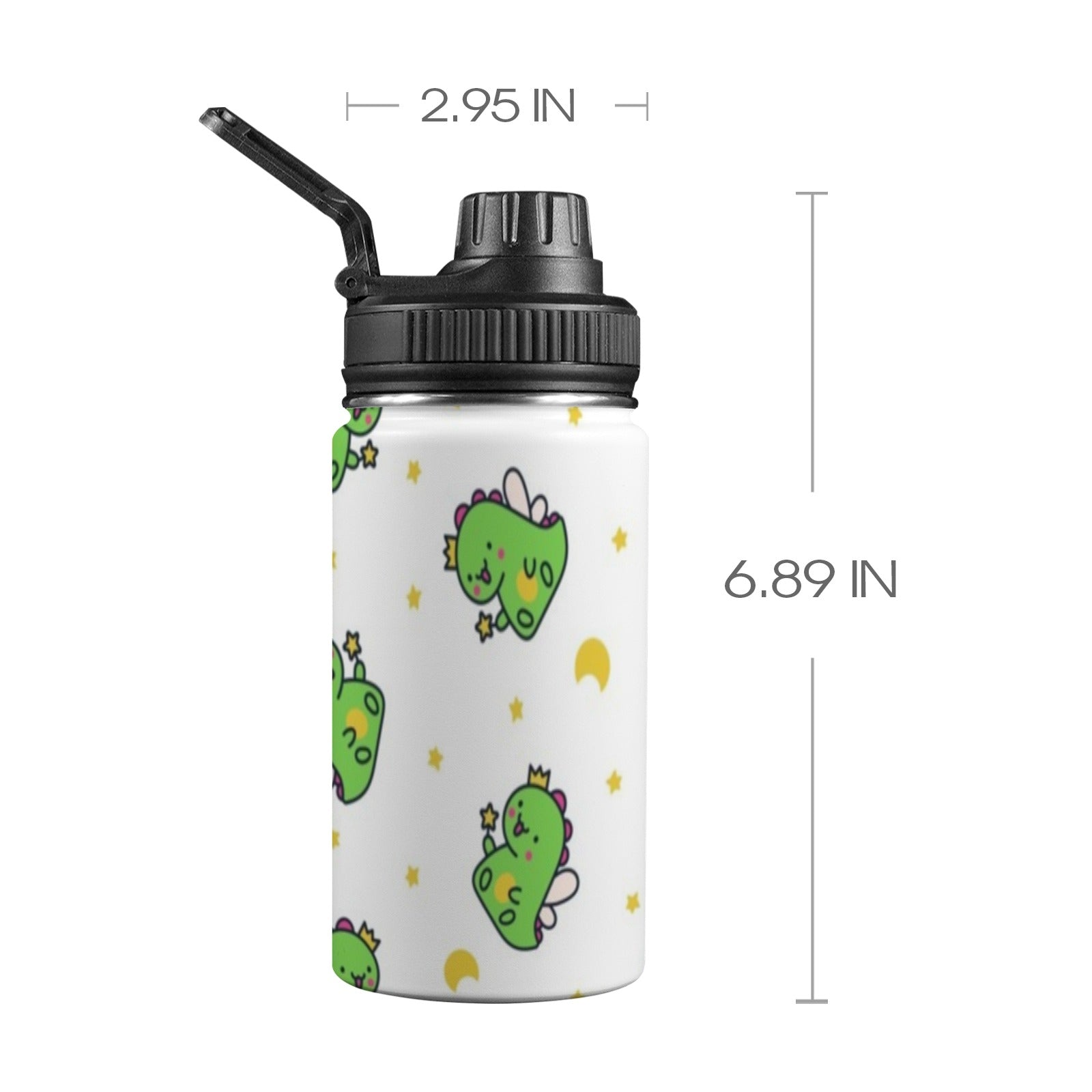 Dinosaur Fairy - Kids Water Bottle with Chug Lid (12 oz)