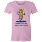 I Remember When I Was Smarter Than My Phone - Womens T-shirt Pink Womens T-shirt Printed In Australia Retro Tech
