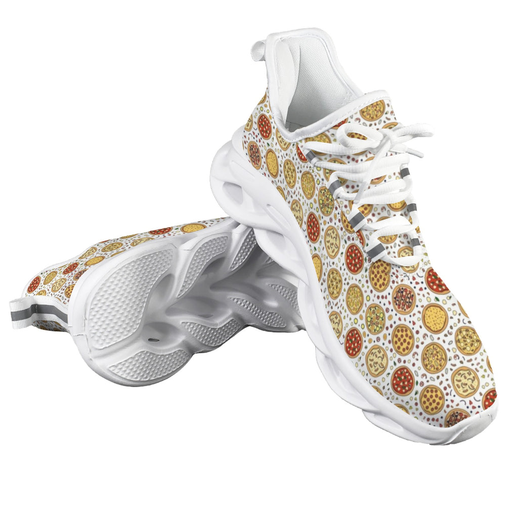 Round Pizzas On White Men's Twisted Sole Sneakers