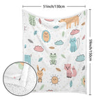 Cute Animals - Double-Layer Fleece Blanket 51"x59"