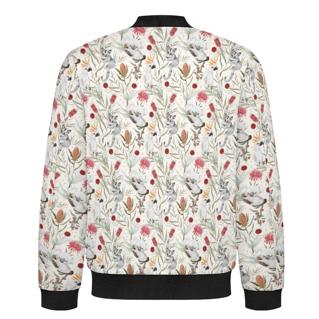 Australian Plants And Animals Men's Casual Zip‑Up Bomber Jacket