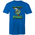 Everything's Pine, Christmas Mens T-Shirt Bright Royal Mens Christmas T-shirt Christmas Printed In Australia