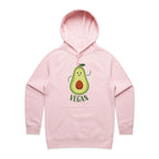 Vegan Avocado - Womens Hoodie Pink Womens Hoodie Food Printed In Australia